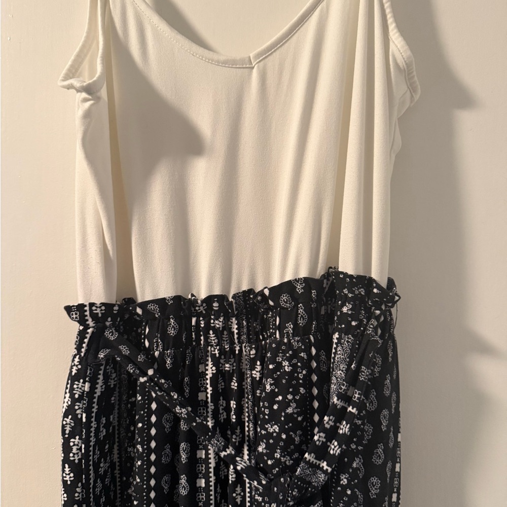 Stylish Dark Navy and White Jumpsuit